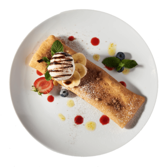 Млинець з бананом та шоколадом